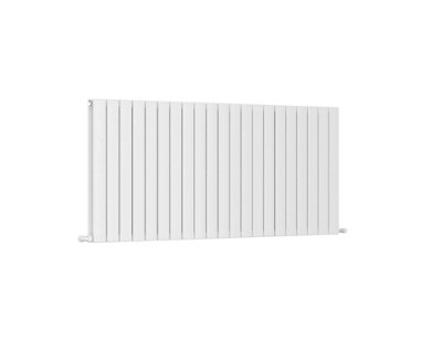 G-Rad White Double Column Flat Horizontal Aluminium Radiator - 600x1550mm