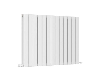 G-Rad White Double Column Flat Horizontal Aluminium Radiator - 600x958mm