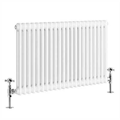 G-Rad White Double Column Horizontal Cast Iron Radiator - (H) 600 x (W) 990mm