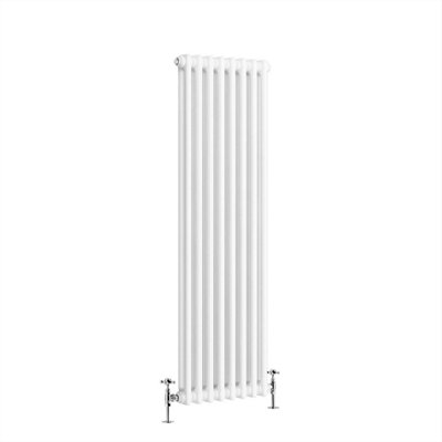 G-Rad White Double Column Vertical Cast Iron Radiator - (H) 1500 x (W) 370mm