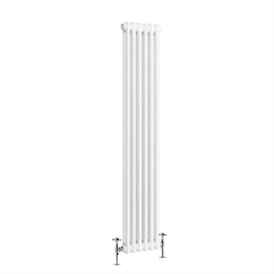 G-Rad White Double Column Vertical Cast Iron Radiator - (H) 1800 x (W) 285mm