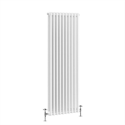 G-Rad White Double Column Vertical Cast Iron Radiator - (H) 1800 x (W) 460mm