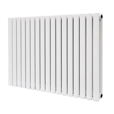 G-Rad White Double Oval Panel Designer Column Horizontal Radiator - (H) 600 x (W) 1020mm