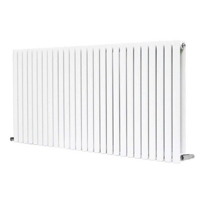 G-Rad White Double Oval Panel Designer Column Horizontal Radiator - (H) 600 x (W) 1620mm