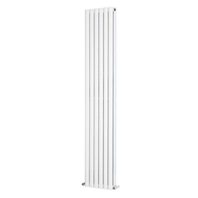G-Rad White Double Oval Panel Designer Column Vertical Radiator - (H) 1800 x (W) 360mm