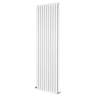 G-Rad White Double Oval Panel Designer Column Vertical Radiator - (H) 1800 x (W) 600mm