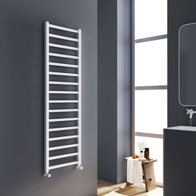 G-Rad White Heated Towel Rail Square Corner Bathroom Radiator - (H ...
