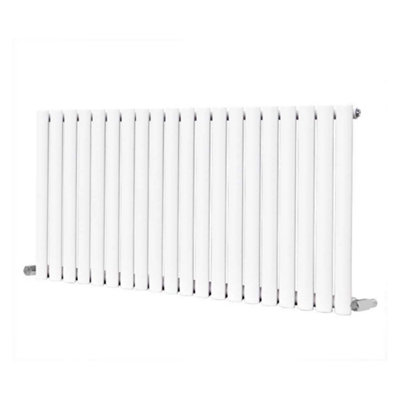 G-Rad White Single Oval Panel Designer Column Horizontal Radiator - (H) 600 x (W) 1200mm