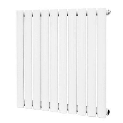 G-Rad White Single Oval Panel Designer Column Horizontal Radiator - (H) 600 x (W) 600mm