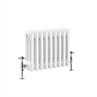 G-Rad White Triple Column Horizontal Cast Iron Radiator - (H) 300 x (W) 420mm