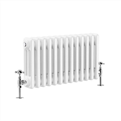 G-Rad White Triple Column Horizontal Cast Iron Radiator - (H) 300 x (W) 600mm