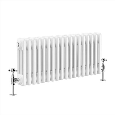 G-Rad White Triple Column Horizontal Cast Iron Radiator - (H) 300 x (W ...