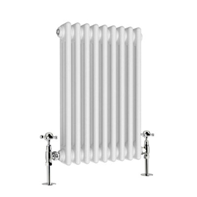 G-Rad White Triple Column Horizontal Cast Iron Radiator - (H) 600 x (W ...