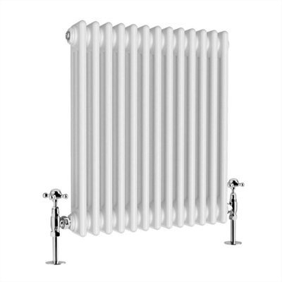 G-Rad White Triple Column Horizontal Cast Iron Radiator - (H) 600 x (W) 600mm