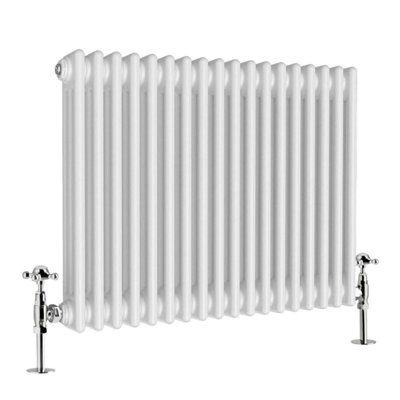 G-Rad White Triple Column Horizontal Cast Iron Radiator - (H) 600 x (W) 820mm