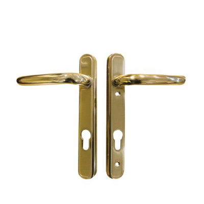 G-U Lever/Lever Inline Door Handle - Polished Gold - Suitable for uPVC and composite exterior doors - 118402 Price Comparisons | Compare The Build