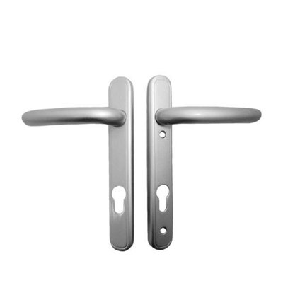 G-U Lever/Lever Inline Door Handle - Satin Silver - Suitable for uPVC and composite exterior doors - 118400