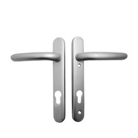 G-U Lever/Lever Inline Door Handle - Satin Silver - Suitable for uPVC and composite exterior doors - 118400