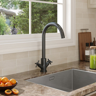 Kitchen Sink Waterfall Type 304 Stainless Steel Sink Pull-out Faucet