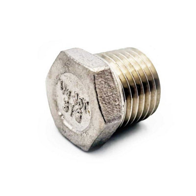 G1/4 BSP Male Hex Plug 316 Stainless Steel - 3