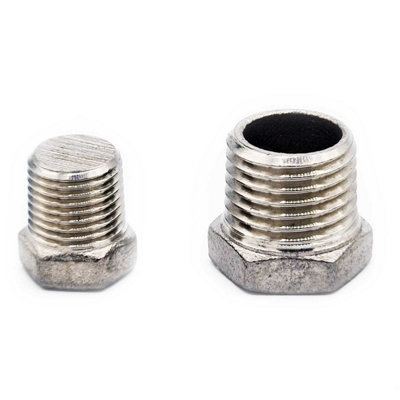 G1/8 BSP Male Hex Plug 316 Stainless Steel - 4