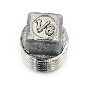 G1/8 BSP Male Square Head Plug 316 Stainless Steel