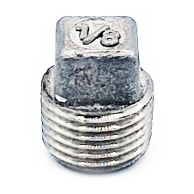 G1/8 BSP Male Square Head Plug 316 Stainless Steel - 3