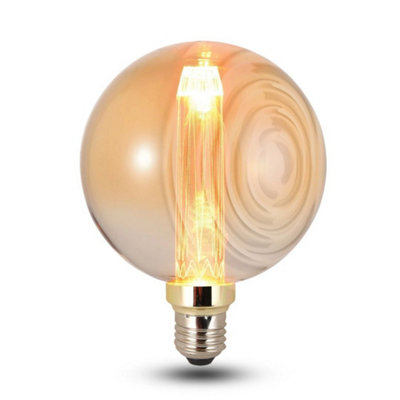 G125 LED E27 3W 2700K Warm White LED Flexible Tungsten Filament Globe ...