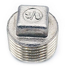G3/8 BSP Male Square Head Plug 316 Stainless Steel