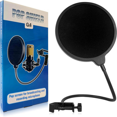 G4GADGET dual-layer mic pop filter with flexible gooseneck and sturdy ...