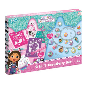 Gabby's Dollhouse 2 in 1 Creativity Set - Spray Pens & Charm Bracelets Kit