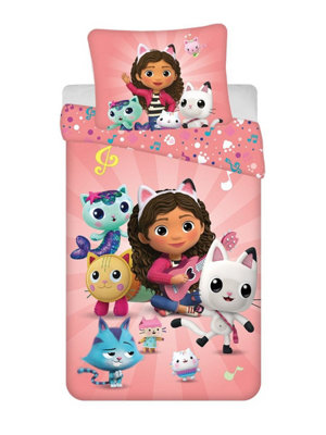 Gabby's Dollhouse Friends Single Duvet Cover and Pillowcase Set - European Size