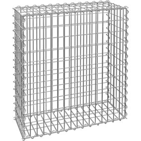 Gabion Basket, Galvanized-Steel Gabion Wall/ Cage 5x10cm Corrosion-resistant - 100 x 30 x 80 cm