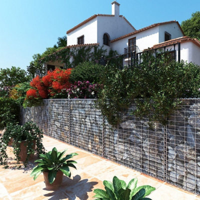 Gabion Stone Wire dia 4 mm Mesh size 10 x 5cm Galvanized 100 x 50 x 30cm GGB153