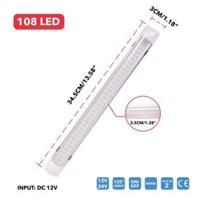 GADLANE 12V-24V Led Light Bar - 2 Pack - 5