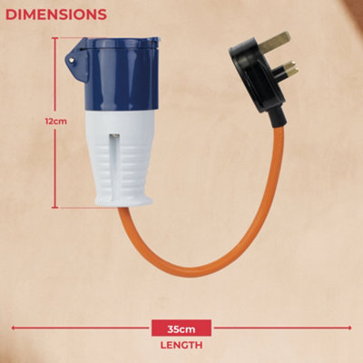 GADLANE 16A Uk Hook-Up Lead 3 Pin / 230V Mains Adaptor. - 5