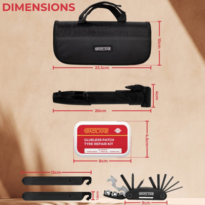 GADLANE Bike Tool Set With Pump - 9