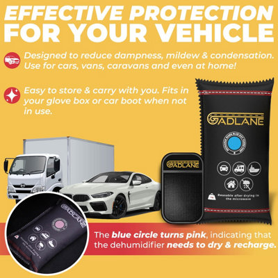 GADLANE Car Dehumidifier 1Kg +Anti-Slip Mat (2 Pack) - 5