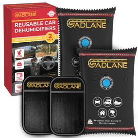 GADLANE Car Dehumidifier 350G +Anti-Slip Mat (2 Pack)