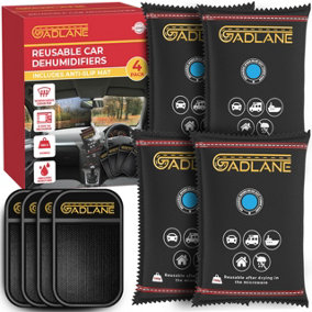 GADLANE Car Dehumidifier 350G +Anti-Slip Mat (4 Pack)