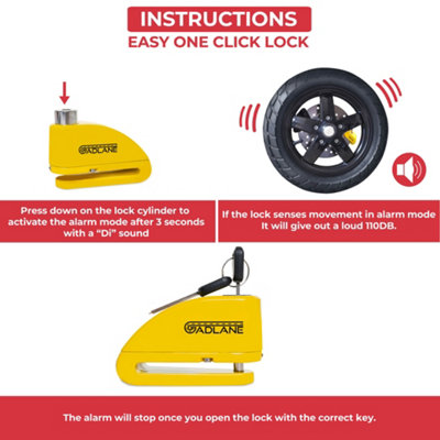 GADLANE Motorbike Alarm Disc Lock - 9