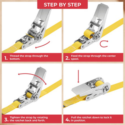 GADLANE Ratchet Straps 800Kg 4M - 4 Pack - 5