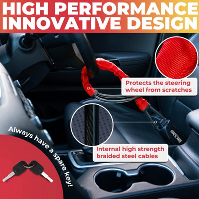 GADLANE Steering Wheel To Seat Belt Lock - Red - 7