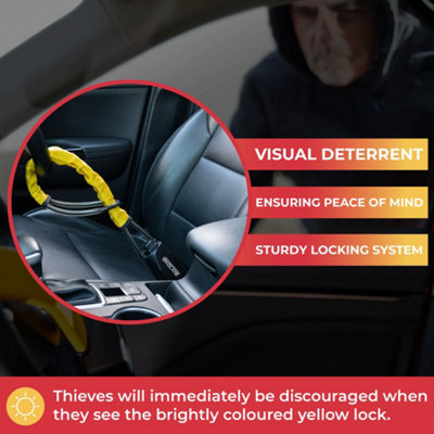 GADLANE Steering Wheel To Seat Belt Lock - Yellow - 3