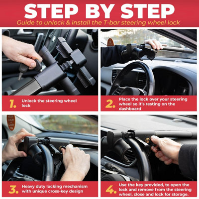 GADLANE T-Bar Steering Wheel Lock - Black - 4