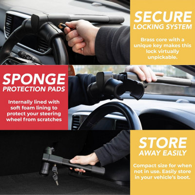 GADLANE T-Bar Steering Wheel Lock - Black - 5