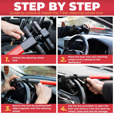GADLANE T-Bar Steering Wheel Lock - Red