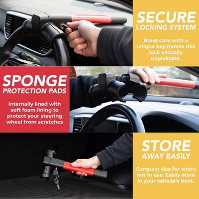 GADLANE T-Bar Steering Wheel Lock - Red - 3