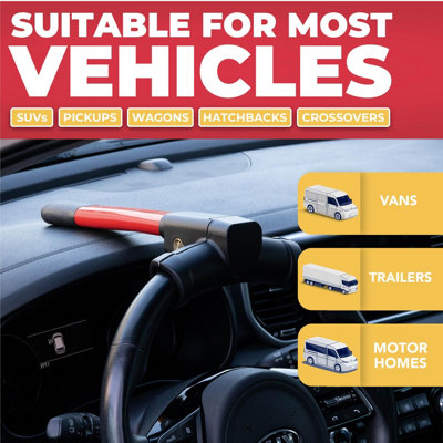 GADLANE T-Bar Steering Wheel Lock - Red - 7