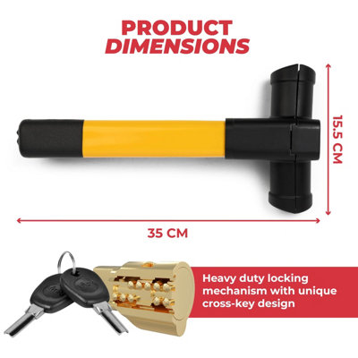 GADLANE T-Bar Steering Wheel Lock - Yellow
